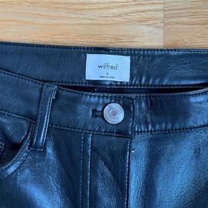 Aritzia Wilfred Black Leather Pants Size 4